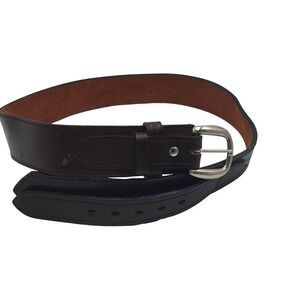 Kirkpatrick Leather Brown Handcrafted Belt Made in USA Size 38 Western Work Belt